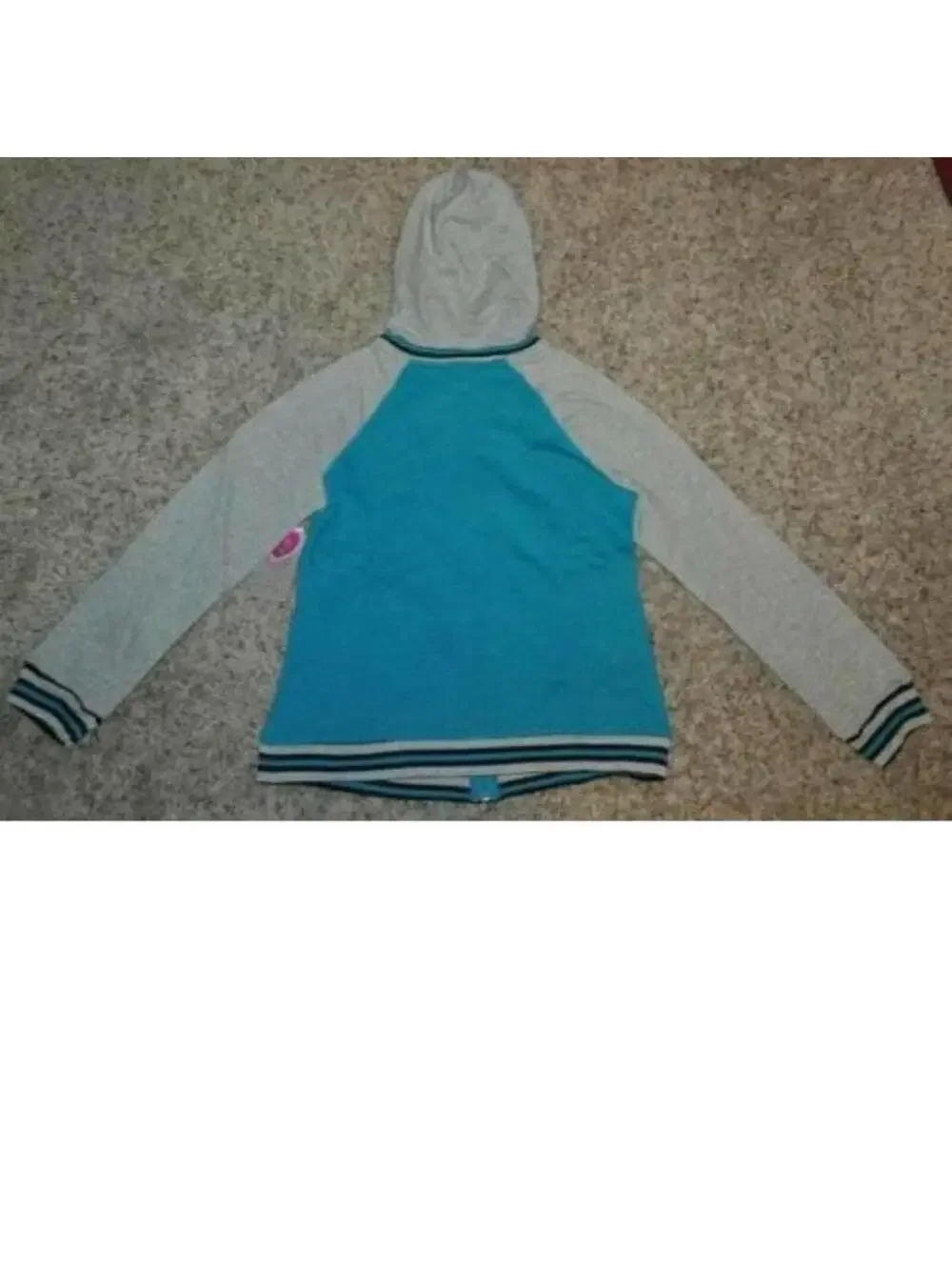 CRB Varsity Jacket Girls 14/16 Hooded Fleece Zip Up Glitter Long Sleeve PLUS
